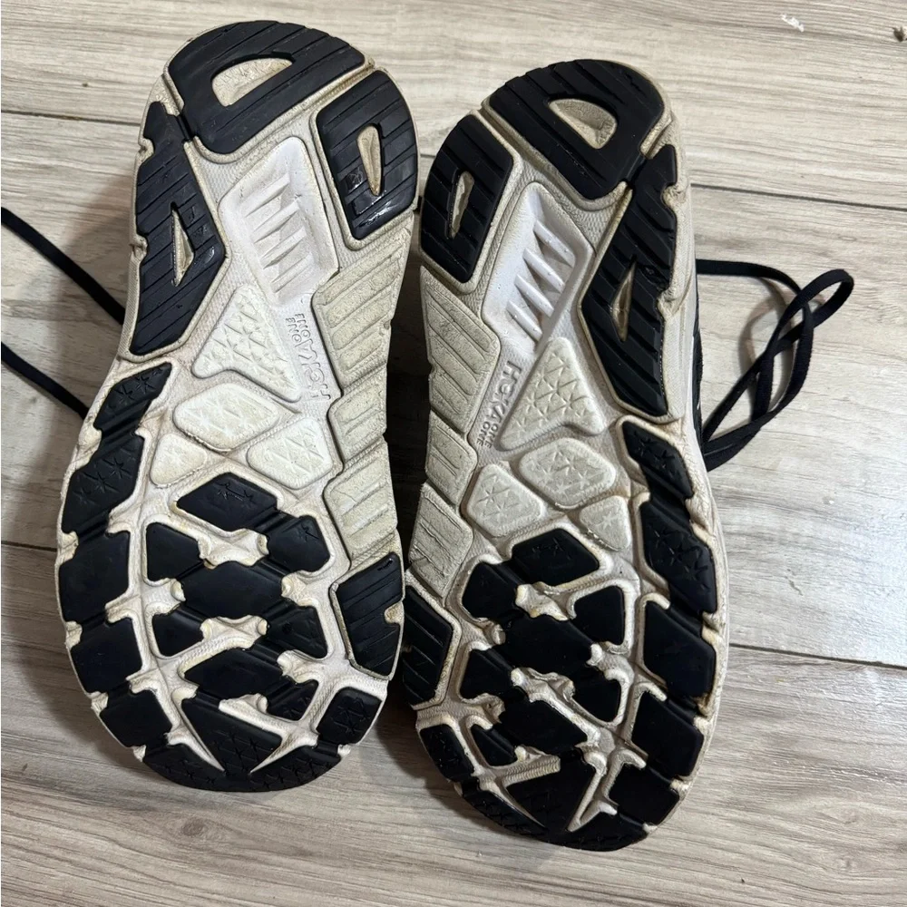 Black and‎ White HOKA Athletic Shoes